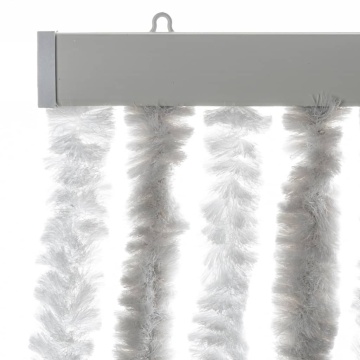 Perdea pentru insecte, gri deschis și alb, 90x200 cm, chenille - Img 4