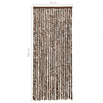 Perdea pentru insecte, maro și alb, 56 x 185 cm, chenille - Img 5
