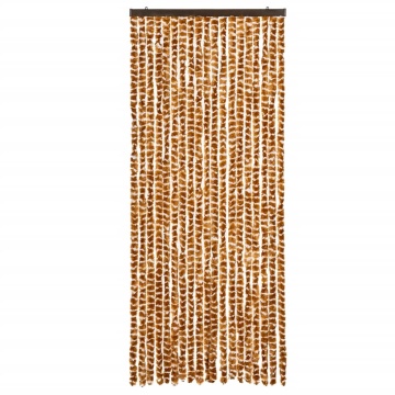 Perdea pentru insecte, ocru și alb, 56x200 cm, chenille - Img 3