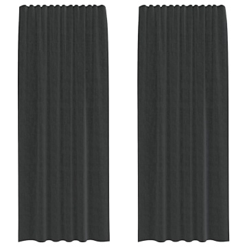 Perdele din voile cu tablă 2 buc Negru - Img 2
