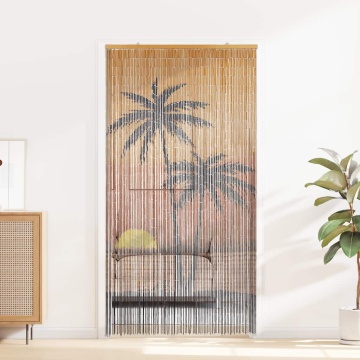 Perdele ușă cu insecte imprimeu palmieri 100x200 cm bambus - Img 2