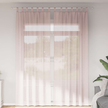 Perdele Voile cu buzunare pentru bare 2 buc Roz deschis - Img 1