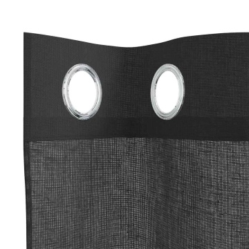 Perdele Voile cu Oeje 2 buc Negru 140x140 cm - Img 8