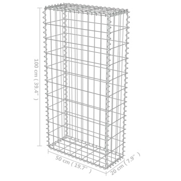 Perete gabion cu capace, 50 x 20 x 100 cm, oțel galvanizat - Img 7