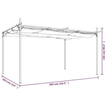 Pergola cu acoperiș retractabil, antracit, 395x292x230 cm - Img 7