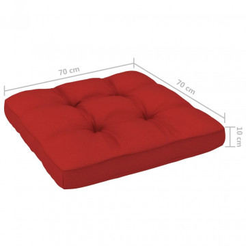 Pernă canapea din paleți, roșu, 70x70x10 cm - Img 5