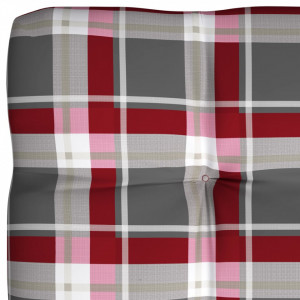 Pernă de paleți, roșu carouri, 120 x 80 x 12 cm material textil - Img 3