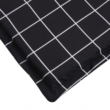 Pernă de șezlong, negru, carouri, textil Oxford - Img 6