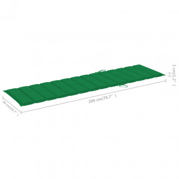 Pernă de șezlong, verde, 200x50x3 cm, material textil - Img 5