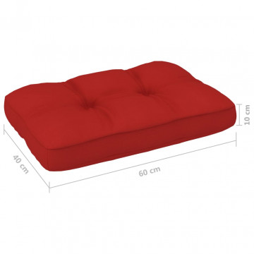 Pernă pentru canapea din paleți, roșu, 60 x 40 x 10 cm - Img 4