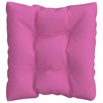 Pernă pentru canapea din paleți, roz, 60x60x12cm, textil - Img 2