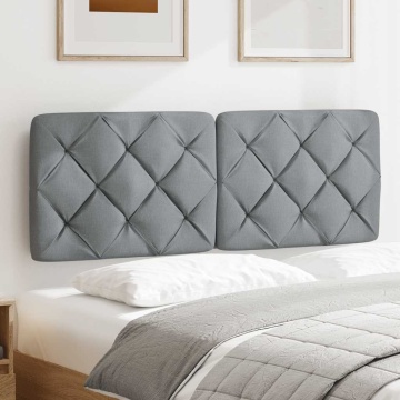 Pernă tăblie de pat, gri deschis, 140 cm, material textil - Img 3