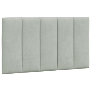 Pernă tăblie de pat, gri deschis, 90 cm, catifea - Img 2
