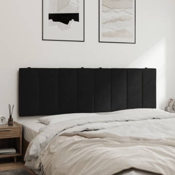 Pernă tăblie de pat, negru, 160 cm, catifea - Img 4