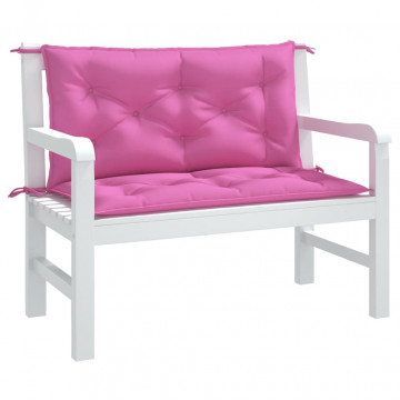 Perne bancă de grădină 2 buc. roz 100x50x7 cm textil - Img 3