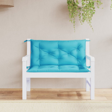 Perne bancă de grădină 2 buc. turcoaz 100x50x7 cm textil - Img 1