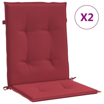 Perne cu spătar mic, 2 buc. roșu vin 100x50x3 cm textil oxford - Img 2
