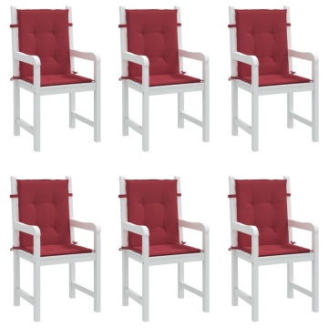 Perne cu spătar mic, 6 buc. roșu vin 100x50x3 cm textil oxford - Img 4
