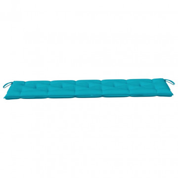 Perne de bancă, 2 buc., turcoaz, 180x50x7 cm, textil - Img 5