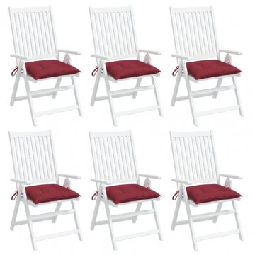 Perne de scaun, 6 buc., roșu vin, 40x40x7 cm, textil oxford - Img 3