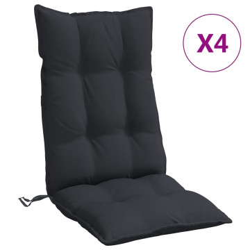 Perne de scaun cu spătar înalt, 4 buc, negru, țesătură Oxford - Img 2
