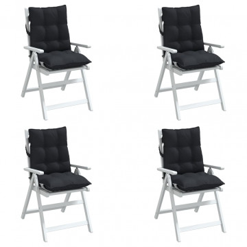 Perne de scaun spătar mic, 4 buc., negru, textil oxford - Img 3
