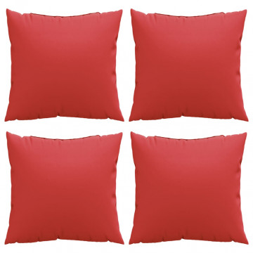 Perne decorative, 4 buc., roșu, 40 x 40 cm, material textil - Img 4