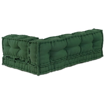 Perne pentru canapea pe palet cu suport pentru brațe și spate, material verde - Img 3