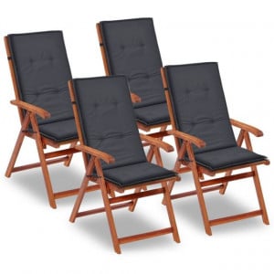 Perne pentru scaun de grădină, 4 buc, antracit, 120x50x3 cm - Img 1