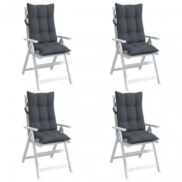 Perne scaun cu spătar înalt 4 buc, antracit, țesătură Oxford - Img 3