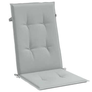 Perne scaun cu spătar înalt 4 buc. melanj gri 120x50x4cm textil - Img 4