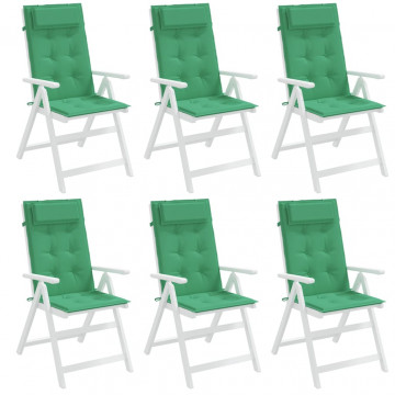 Perne scaun cu spătar înalt, 6 buc, verde, țesătură Oxford - Img 4