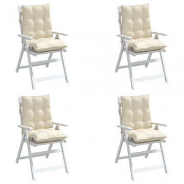 Perne scaun cu spătar mic, 4 buc., crem, textil oxford - Img 3