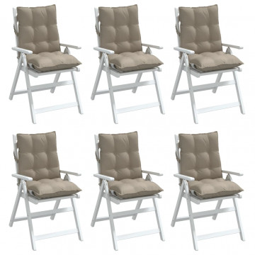Perne scaun cu spătar mic, 6 buc., gri taupe, textil oxford - Img 3