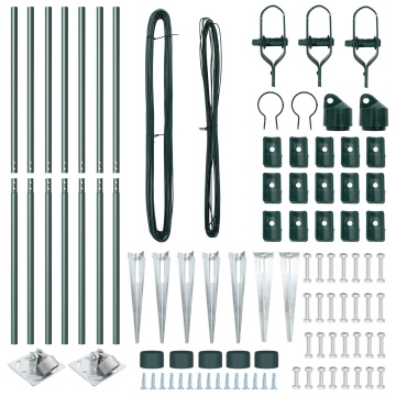 Picioare de gard cu știft 7 pcs Ø32 mm 140 cm Oțel galvanizat - Img 3