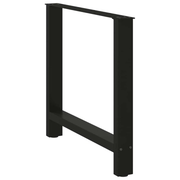 Picioare măsuță de cafea Negru 2 buc 70x(72-73) cm Oțel - Img 4