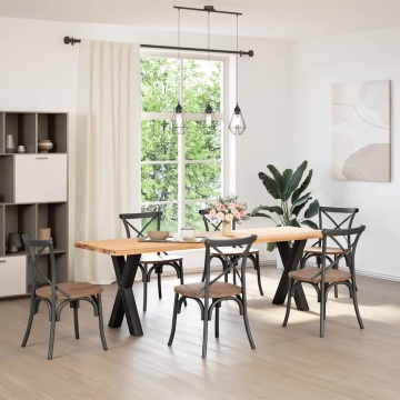 Picioare pentru masă în formă X 2 buc Negru 50x(72-73) cm Oțel - Img 2