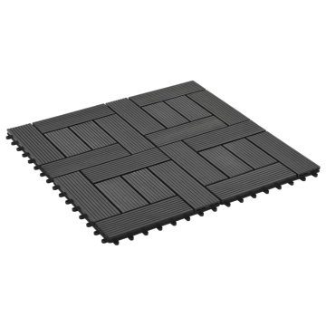 Plăci de pardoseală, 11 buc, negru, 30x30 cm, WPC, 1 mp - Img 2