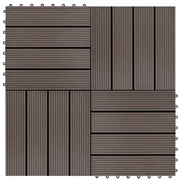 Plăci de pardoseală, 22 buc., maro închis, 30x30 cm, WPC, 2 mp - Img 1