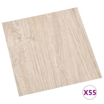 Plăci de pardoseală autoadezive 55 buc. maro deschis PVC 5,11m² - Img 2