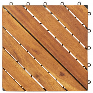 Plăci pardoseală, 10 buc., 30x30 cm, lemn masiv de acacia - Img 3