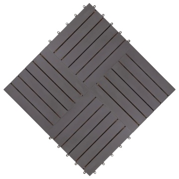 Plăci pardoseală, 10 buc., gri, 30x30 cm, lemn masiv de acacia - Img 9