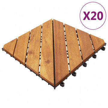 Plăci pardoseală, 20 buc., maro, 30x30 cm, lemn masiv de acacia - Img 1