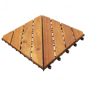 Plăci pardoseală, 20 buc., maro, 30x30 cm, lemn masiv de acacia - Img 2