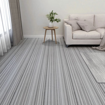 Plăci pardoseală autoadezive 55 buc. gri deschis PVC 5,11 m² - Img 1