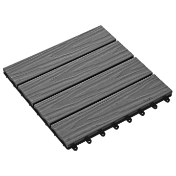 Plăci podea în relief WPC, 11 buc., 30 x 30 cm, 1 mp, gri - Img 3