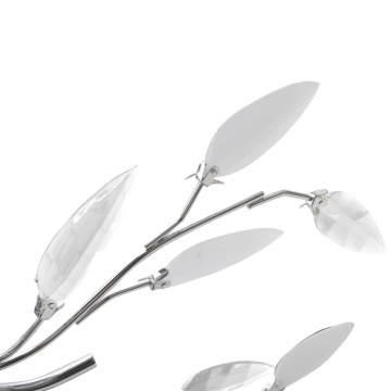 Plafoniera transparentă/albă brațe frunze cristal acrilic 5 becuri E14 - Img 3
