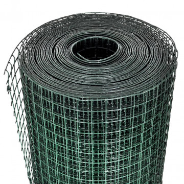 Plasă de sârmă găini, verde, 25 x 1 m, oțel galvanizat cu PVC - Img 2