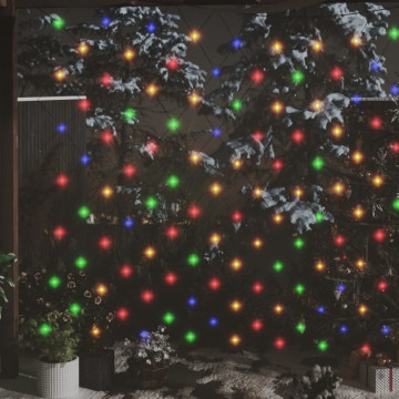 Plasă lumini Crăciun colorată 3x3 m 306 LED interior/exterior - Img 1