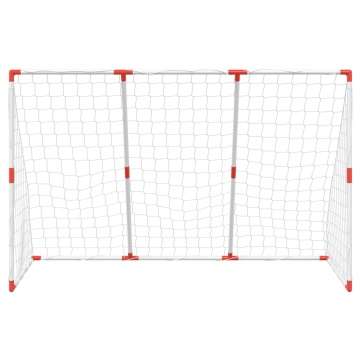 Poartă de fotbal pentru copii cu mingi 2-în-1 alb 184x64x124 cm - Img 8